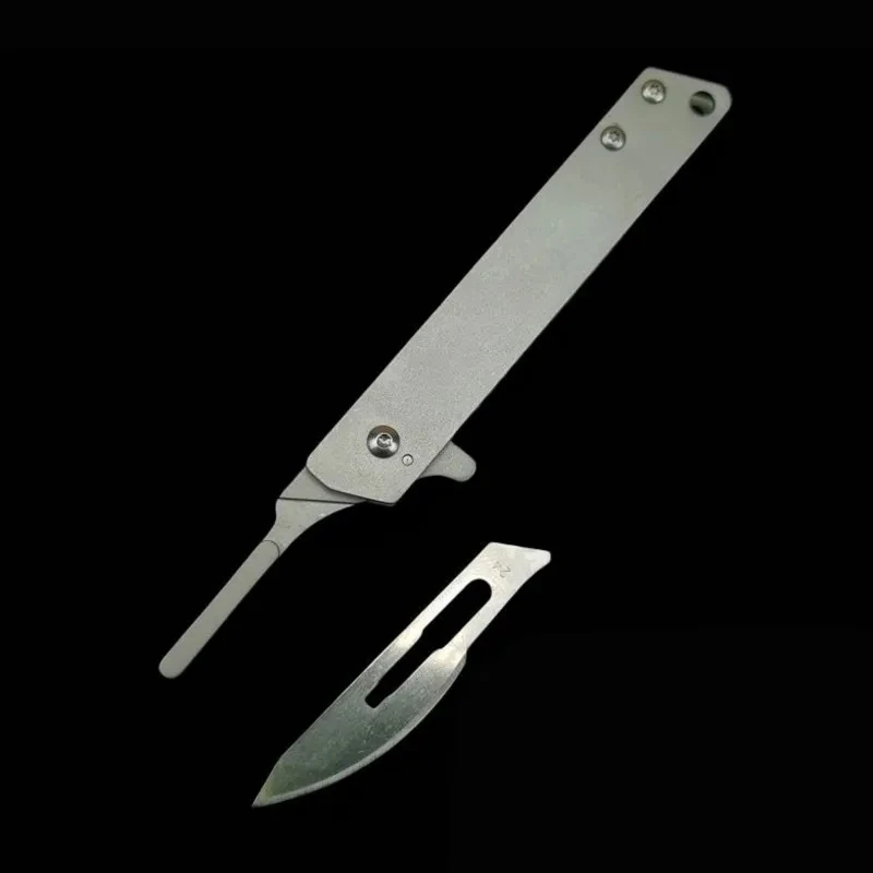 NEW Stainless Steel Quick-opening Folding Knife Utility Knife Mini Folding Keychain Scalpel EDC Courier Opening Knifves 10 Blade