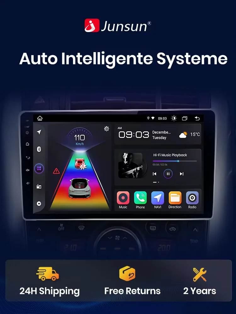 Junsun 7 9 Universal CarPlay Android Auto Rádio para VW Volkswagen Fiat Renault Nissan Hyundai 4G