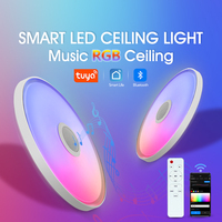 RGB Ceiling Light With Speaker 47W Remote Control APP Dimming Modern Smart Music Lamp Bedroom Living Room Home Decor Atmosphere