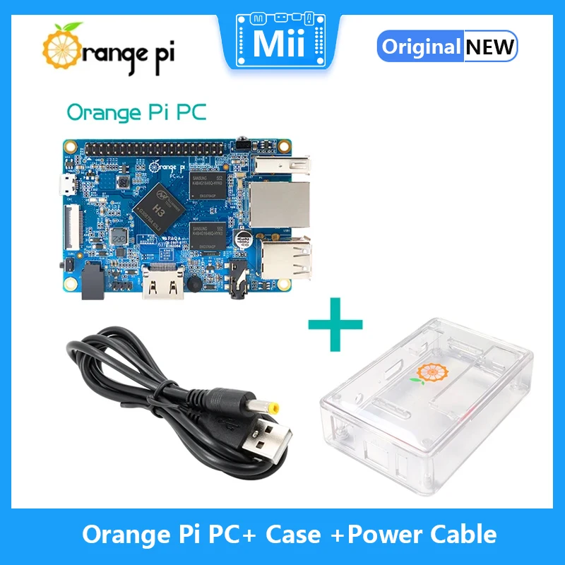 Orange Pi PC+ABS Transparent  Case+Power Cable, Run Android 4.4, Ubuntu, Debian Image