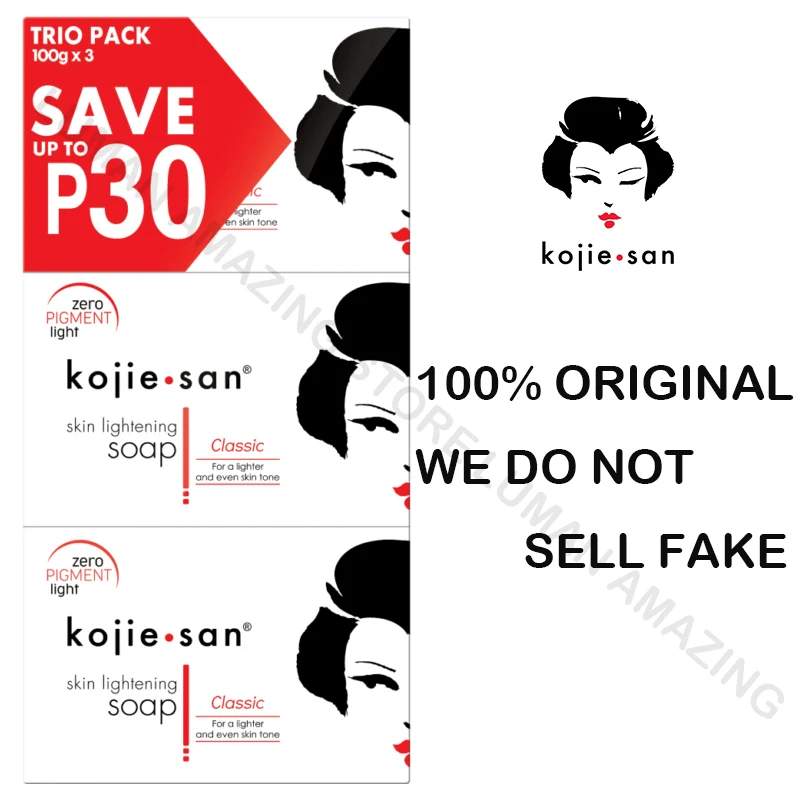 ORIGINAL GARANTIERTE KOJIE SAN FACE & BODY KOJIC ACID SEIFE 100g x3