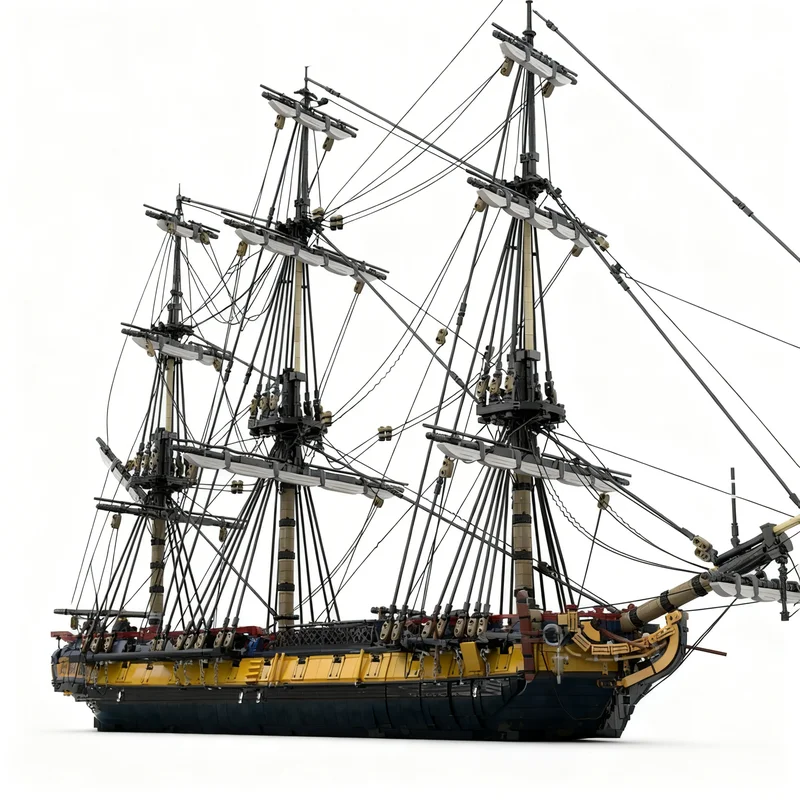 7920pcs MOC HMS Euryalus Alt. Color Pirates Model Building Blocks Architecture Christmas Gift Toy Creative Education Idea Craft