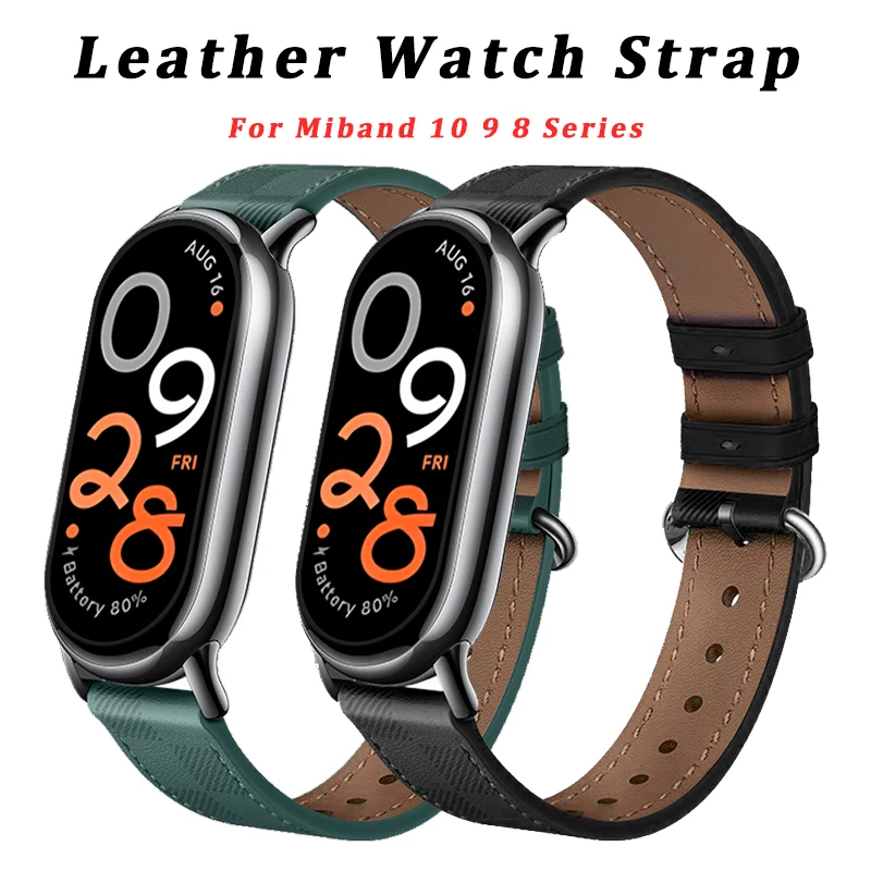 

Leather Strap for MiBand 10 Ladies Watch band Correa for Xiaomi Smart Band 9 for Mi Band 8 Wristband Strap PU Leather