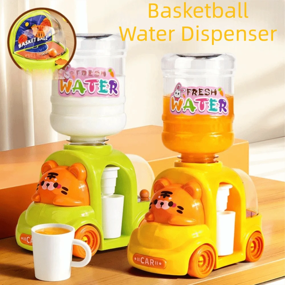 Dual Water Dispenser Dinosaur Water Dispenser Toy Pink Blue Cold Warm Water Drinking Fountain Toy Miniature Juice Dispenser Cute