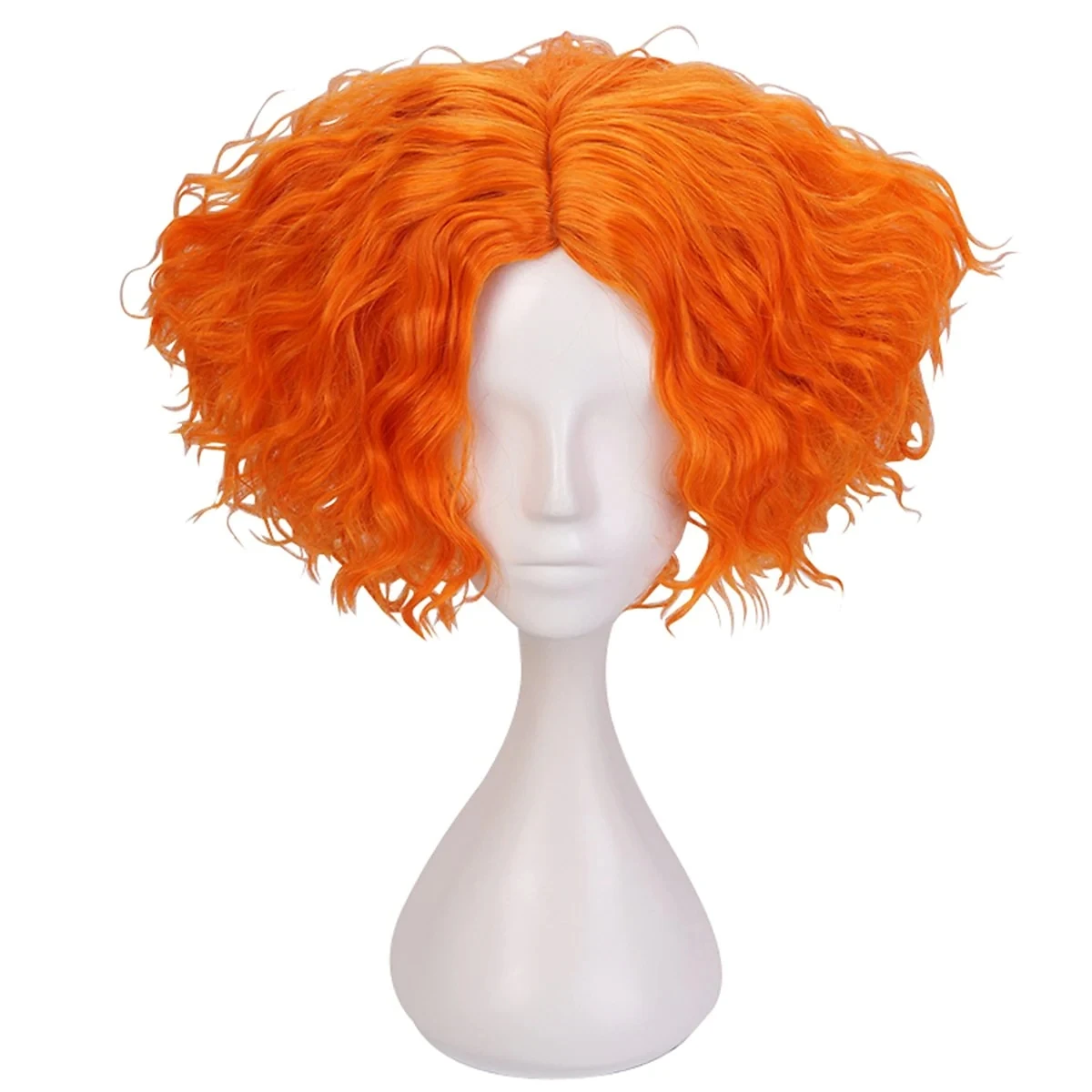 Mad Hatter Costume Wig Short Orange Curly Cosplay Wig for party heat resistant fiber wigs