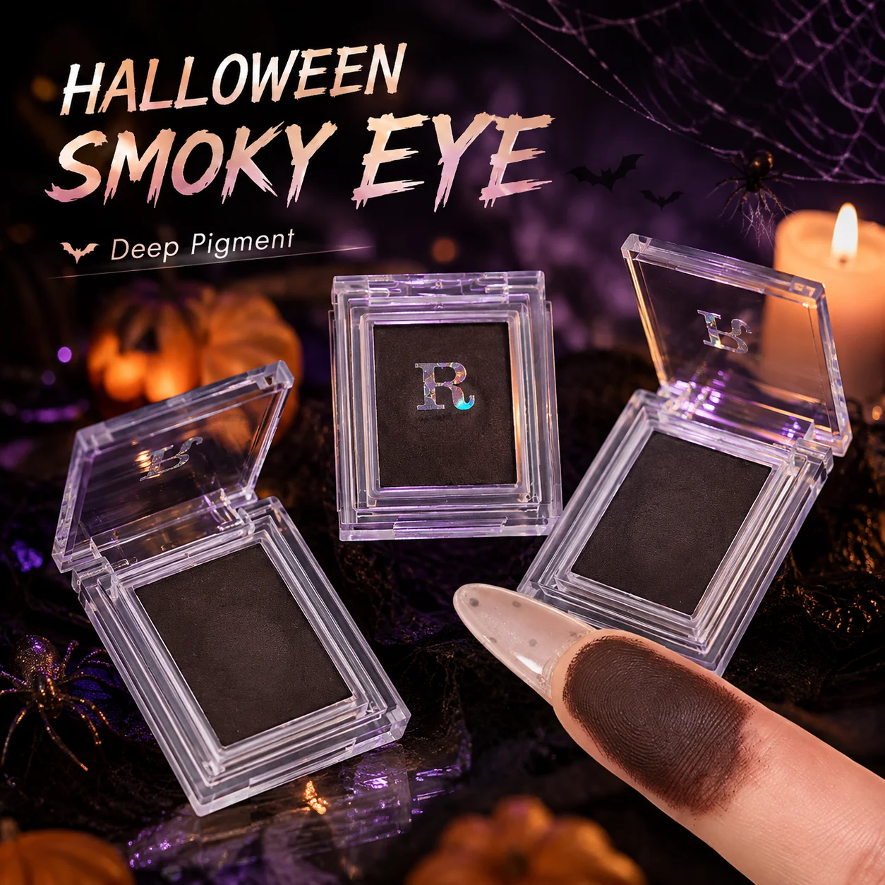 Single Color Matte Eyeshadow Cream High Pigment Blendable Long Lasting Smoky Eye Liner Brown Black Gothic Makeup Halloween Looks