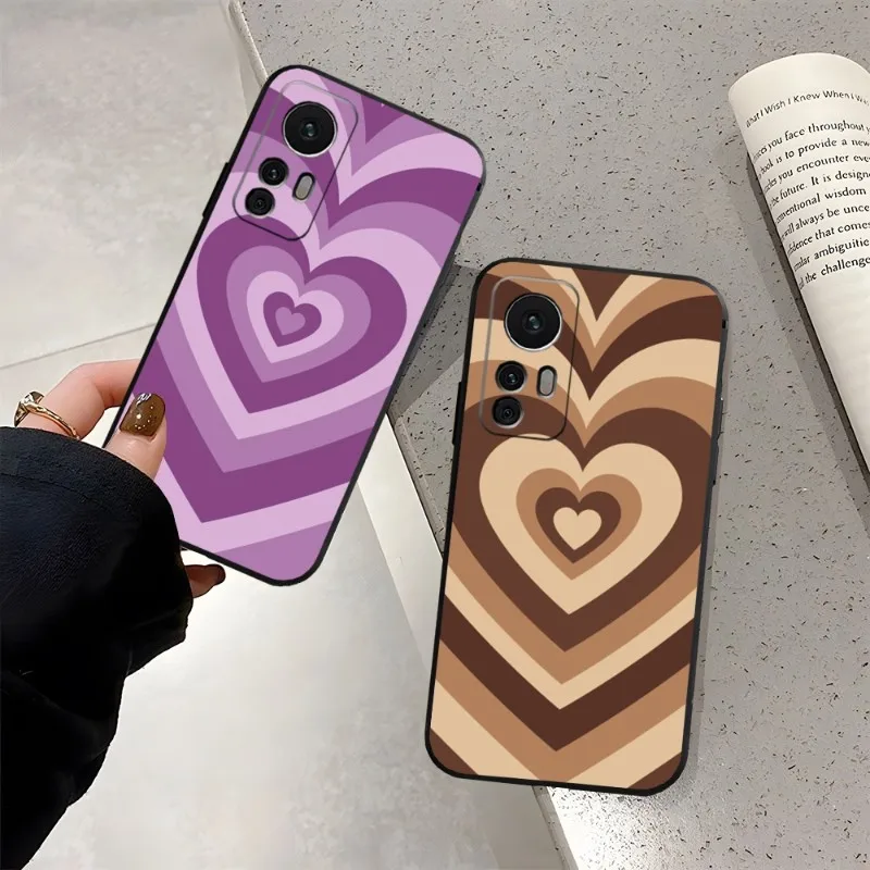 Latte Love Caffee Heart Phone Case Funda For Xiaomi 13 12 11 10T 9 T Pro Pro Lite Ulltra X MIX4 CIVI Black Coque