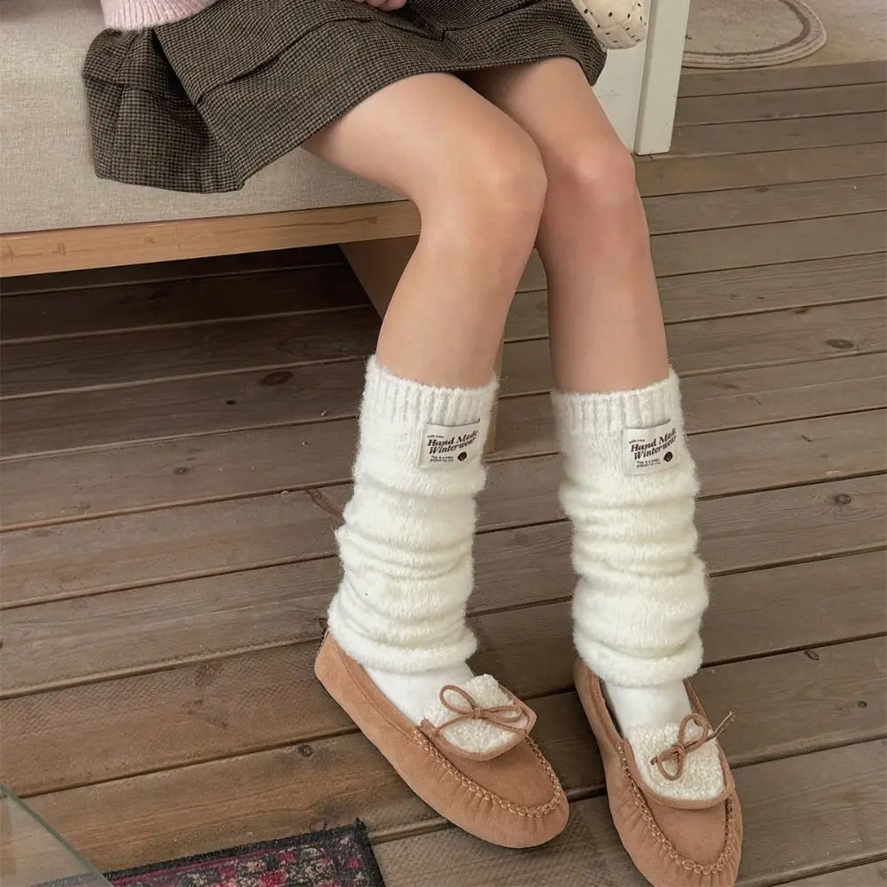 Fashion Colorful Kintted Y2k Leg Warmers Winter Sweet Plush Stockings Soft Hosiery Leg Warmer Women Girls