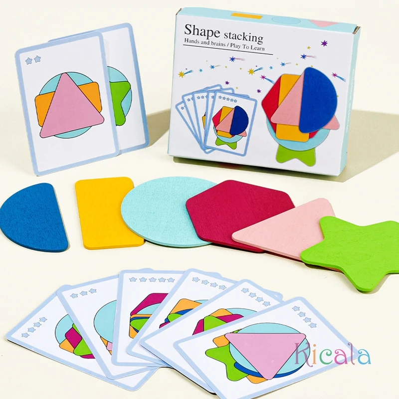 Baby Geometric Shape Stacking Games Montessoris Parish Toy Color Cognition Logice Thinking Matching Game Preschool Education Toy