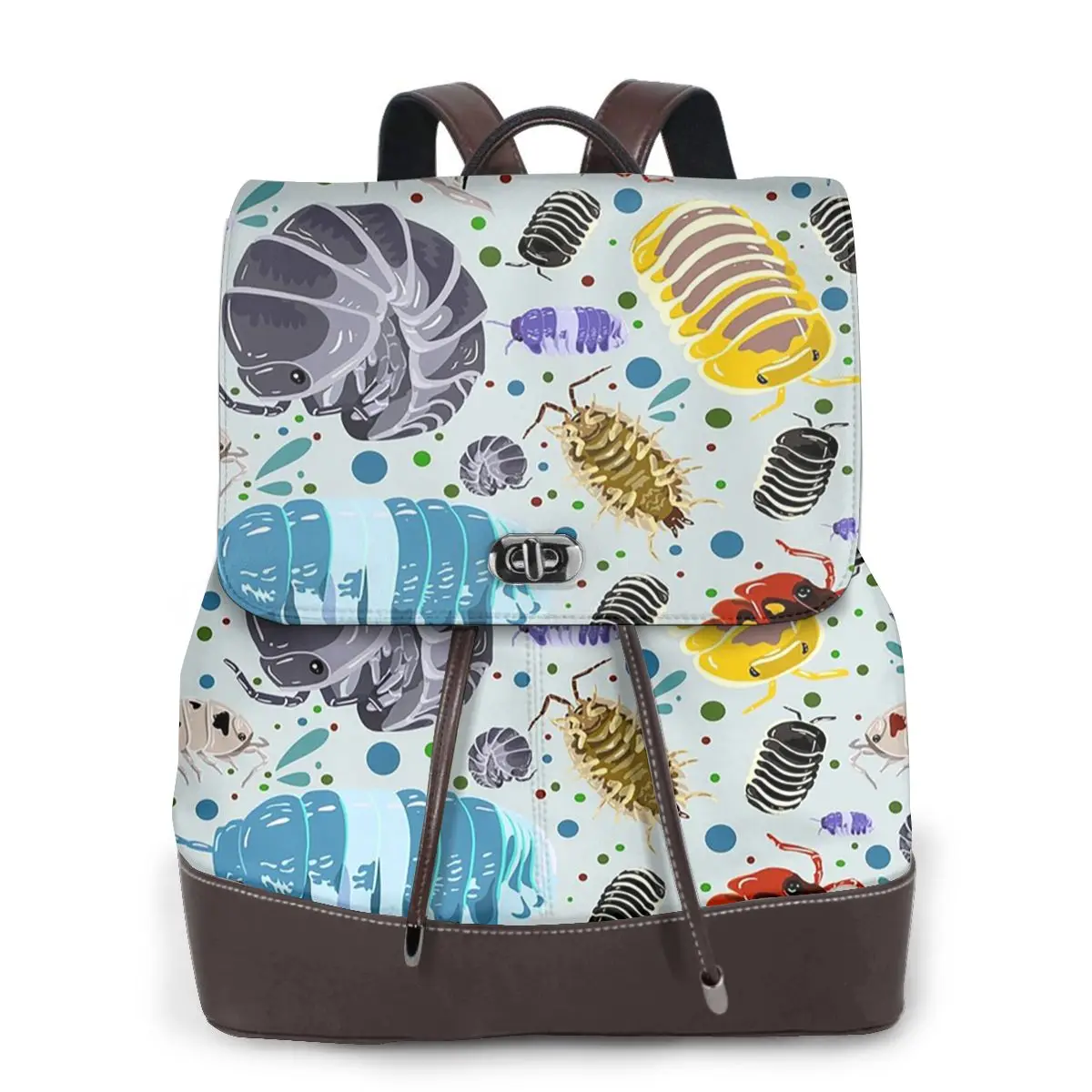 Isopods Insect Animal Pattern Bookbag School Student Bags Hiking Travel Daypack for Women Fashion Derma Backpack