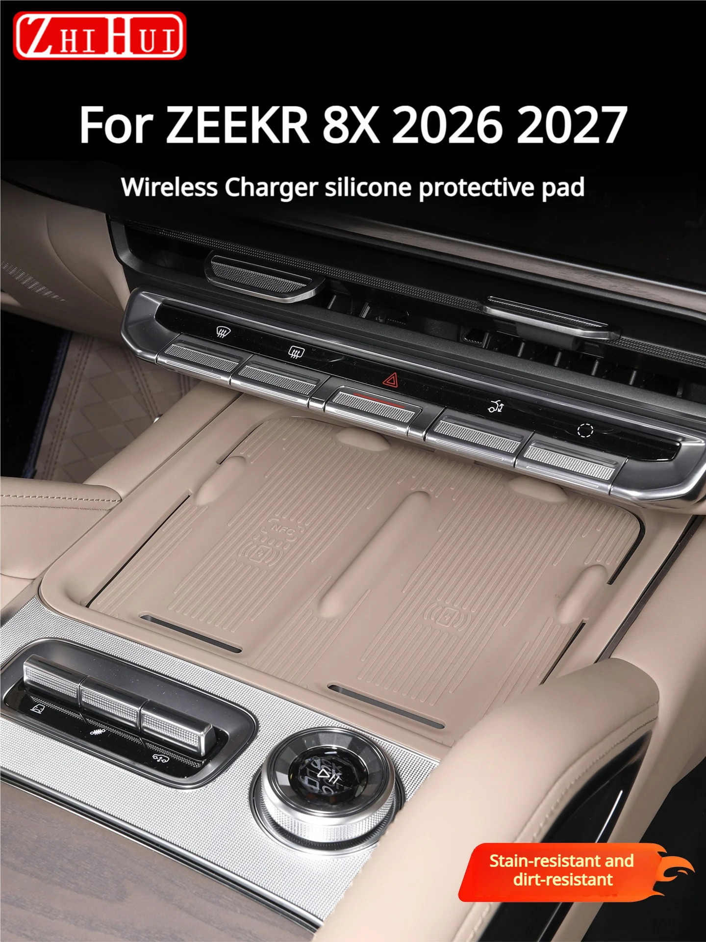 zeekr-8x-カースタイリングセンターコンソールワイヤレス充電パッド収納トレイマット滑り止めカップホルダーマット修正アクセサリー
