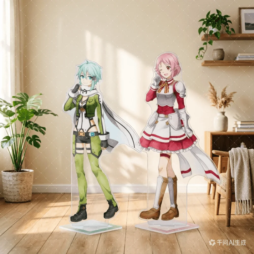 Sword Art Online Acrylic Stand Keychain, Kirito Asuna Alice Eugeo Figure, Walking Ver. Anime Desktop Decor, SAO 2026 Collection