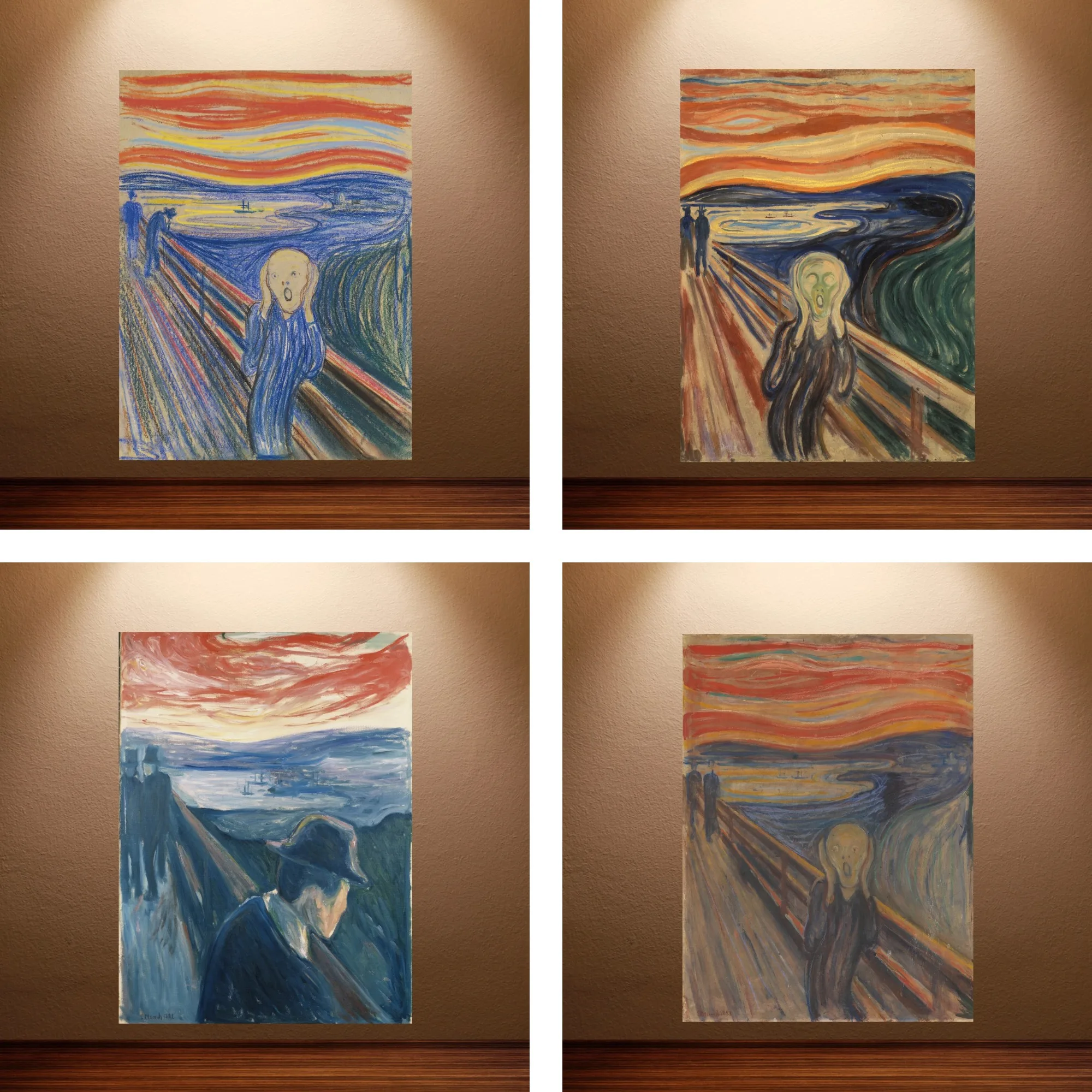 Edvard Munch The Scream Canvas Poster Famous Expressionist Oil Painting Vintage Art Print Wall Picture Living Room Home Decor