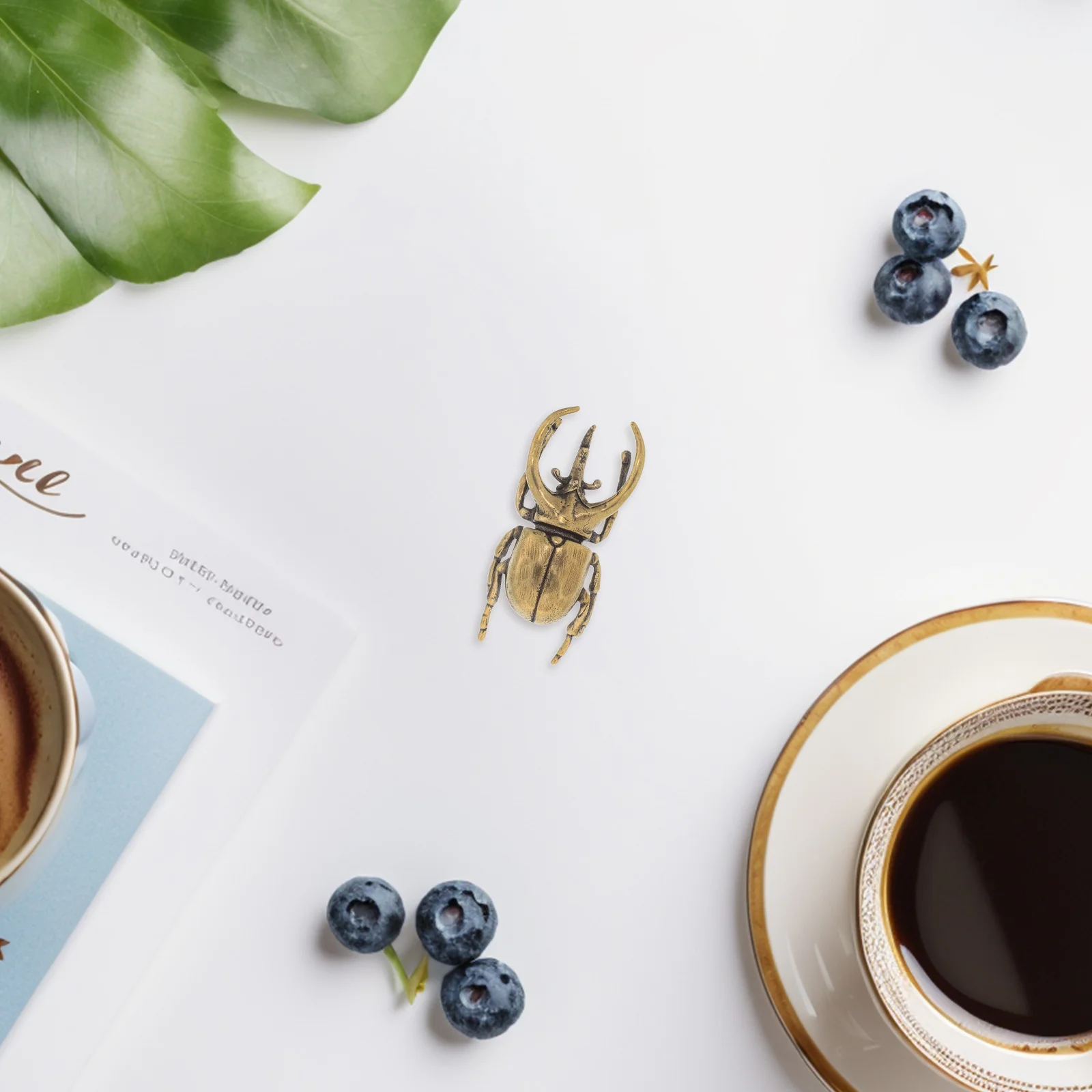 

Solid Brass Vintage Beetle Statue Unique Finish Intricate Details Decorative Home Office Appeal Timeless