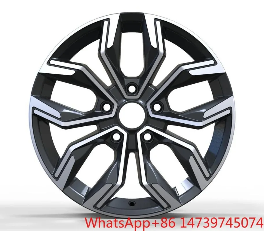 16 Inch 5 Spoke Lightweight Polished Aluminum Alloy Rims, Corrosion Resistant Sedan Crossover Wheels