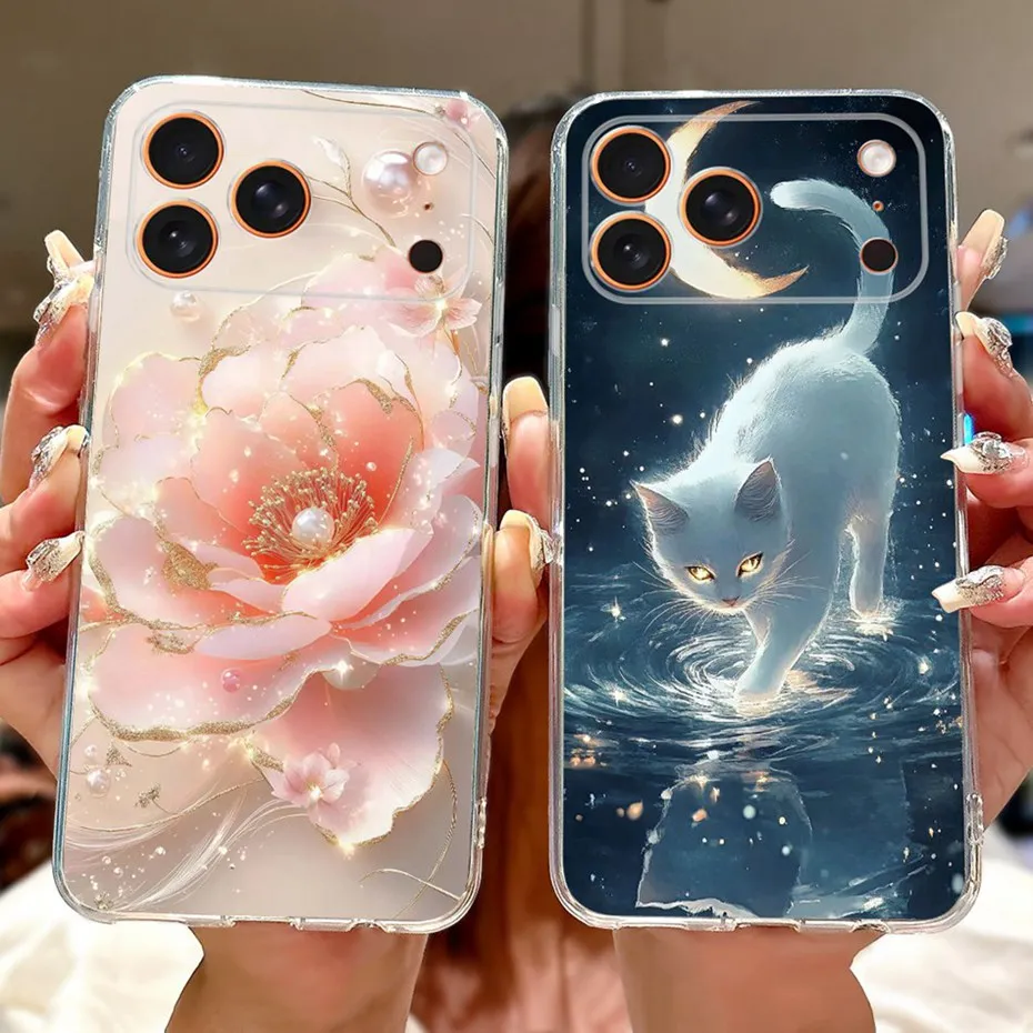 かわいい絵柄のiPhone 17 Pro Max用スマホケース、iPhone17用ソフトシリコンTPUカバー、iPhone 17 Air、17Pro、17ProNax用ケース、バンパー