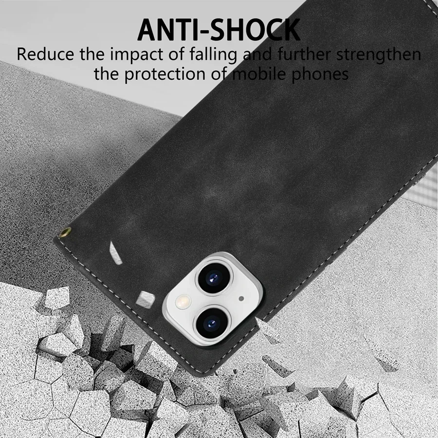 Wallet With Card Slot Photo Frame Support Magnetic Flip Leather Case For iPhone 15 Pro Max 14 Plus 13 Mini 12 11 Anti Drop Cover