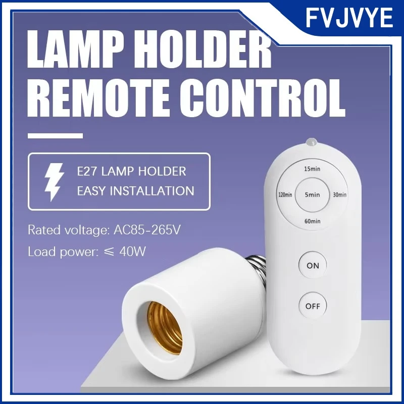 E27 60W Wireless Remote Control Smart Timer 5-speed Switch Lamp Holder AC85-265V House Multi Light Switch Baby Room Bedroom A2