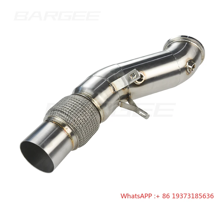 أنبوب سفلي بدون قطط عالي الأداء مقاس 4 بوصة من Bargee لسيارة BMW 230i Ix320i 330e 330ix 420i 430i Ix520i Ix530e B48 2016 ~ 2019 2.0T