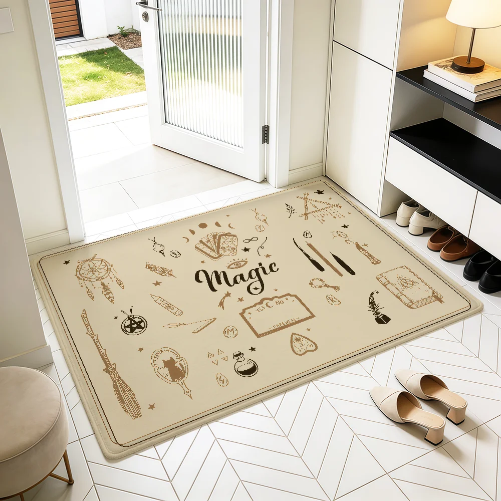 geometric luxury gold black tarot Home Bedside Rug Kitchen Bath Floor Mat Hallway Balcony Carpet Entrance Doormat hogar Decor