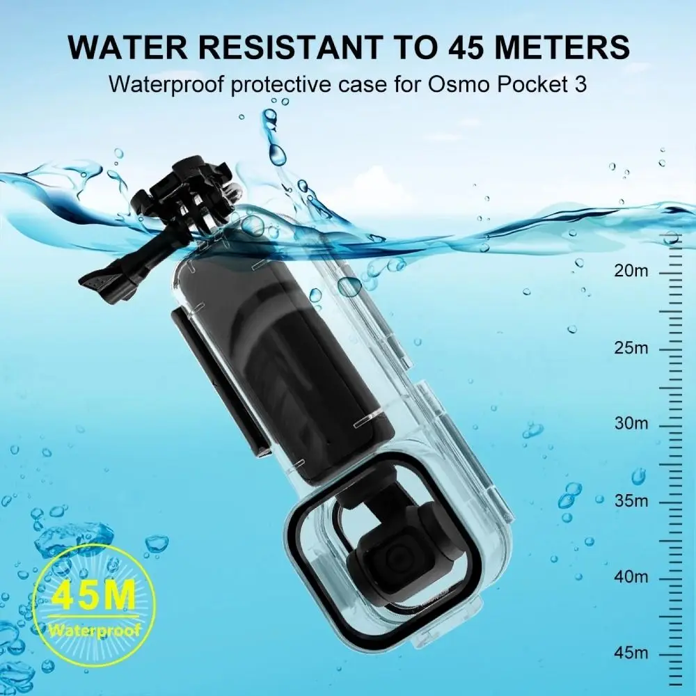 Waterproof Diving Housing Case Invisible Highly Transparent Diving Protective Shell 45M Underwater for DJI Osmo Pocket 3
