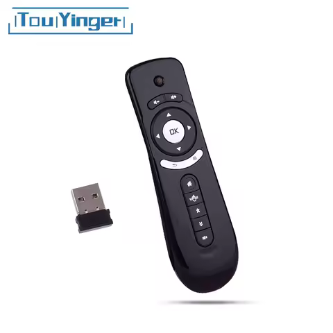 Touyinger T2 Fly Air Mouse 2.4G Wireless Remote Built-in 6 Axis for PC Android Tv Box, Android Projector Motion Sensing Gamer