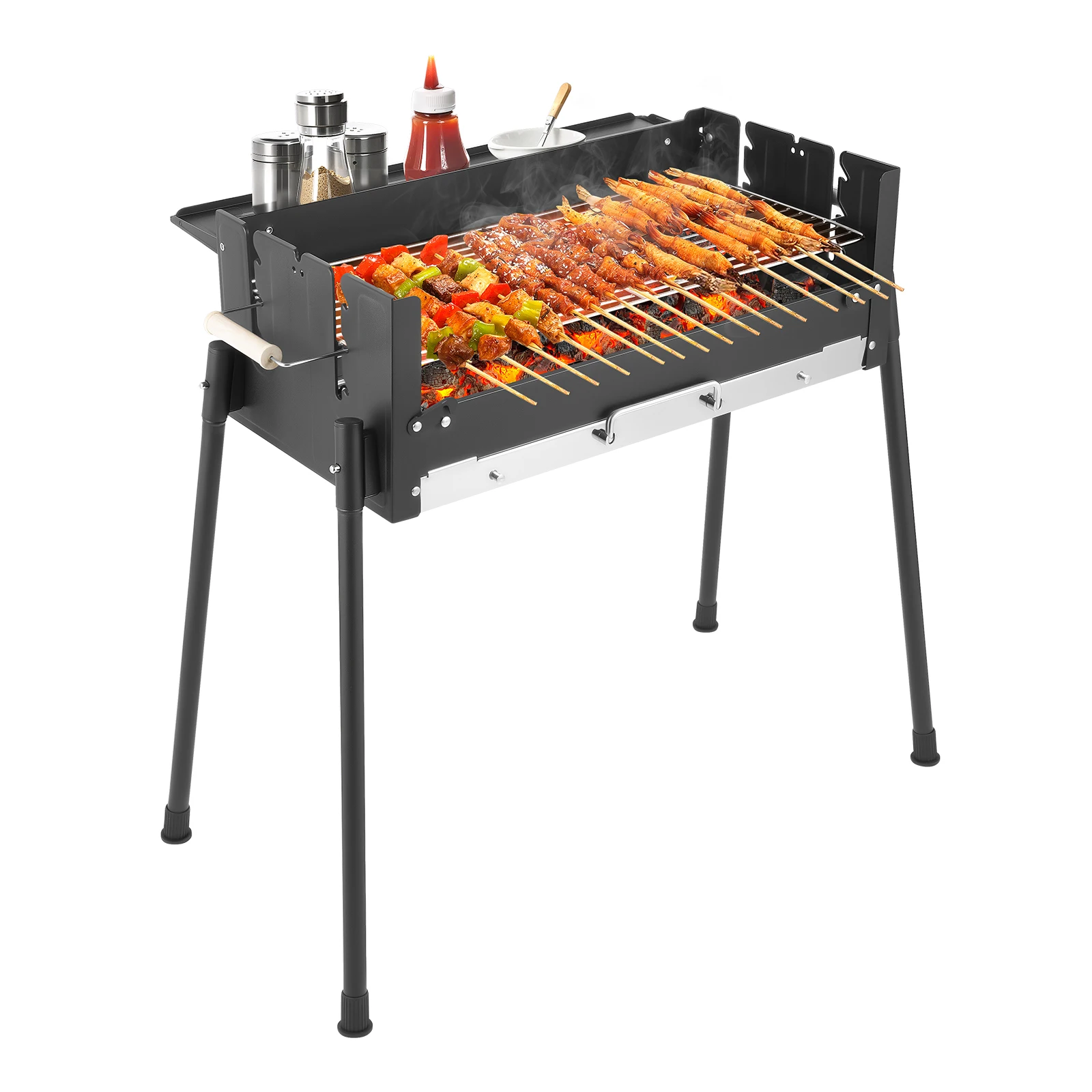 

Outdoor Stainless Steel Barbecue Oven Household Barbecue Grill Charcoal Courtyard BBQ Portable Folding Barbecue Oven Tool