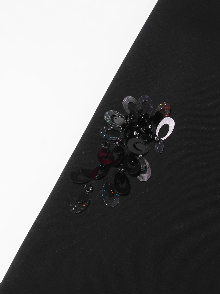 سترة شال أنيقة فضفاضة مرقعة من VGH للنساء بياقة مدببة بدون أكمام معاطف مزاجية بأربطة معاطف نسائية عصرية جديدة #5