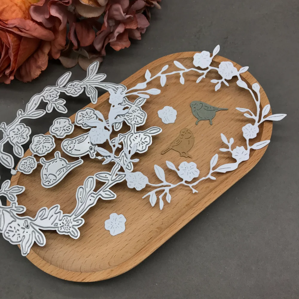 

1pcs metal cutting dies cut die mold The Flower Bird Ring Scrapbook paper craft blade punch stencils dies