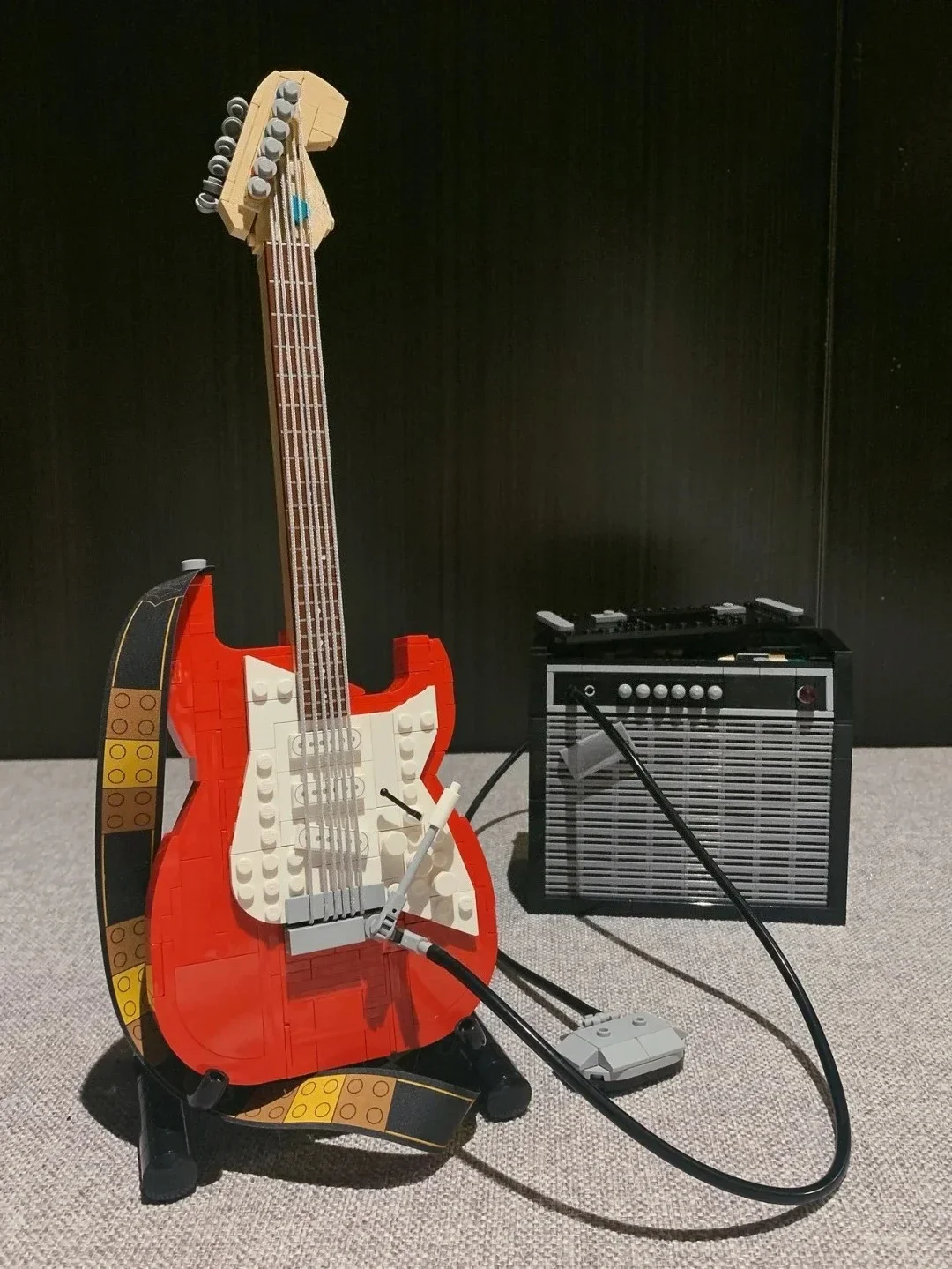 Ensembles de blocs de construction de guitare, instruments de musique éducatifs, compatibles avec les particules Legoed, adaptés aux cadeaux de noël 21329