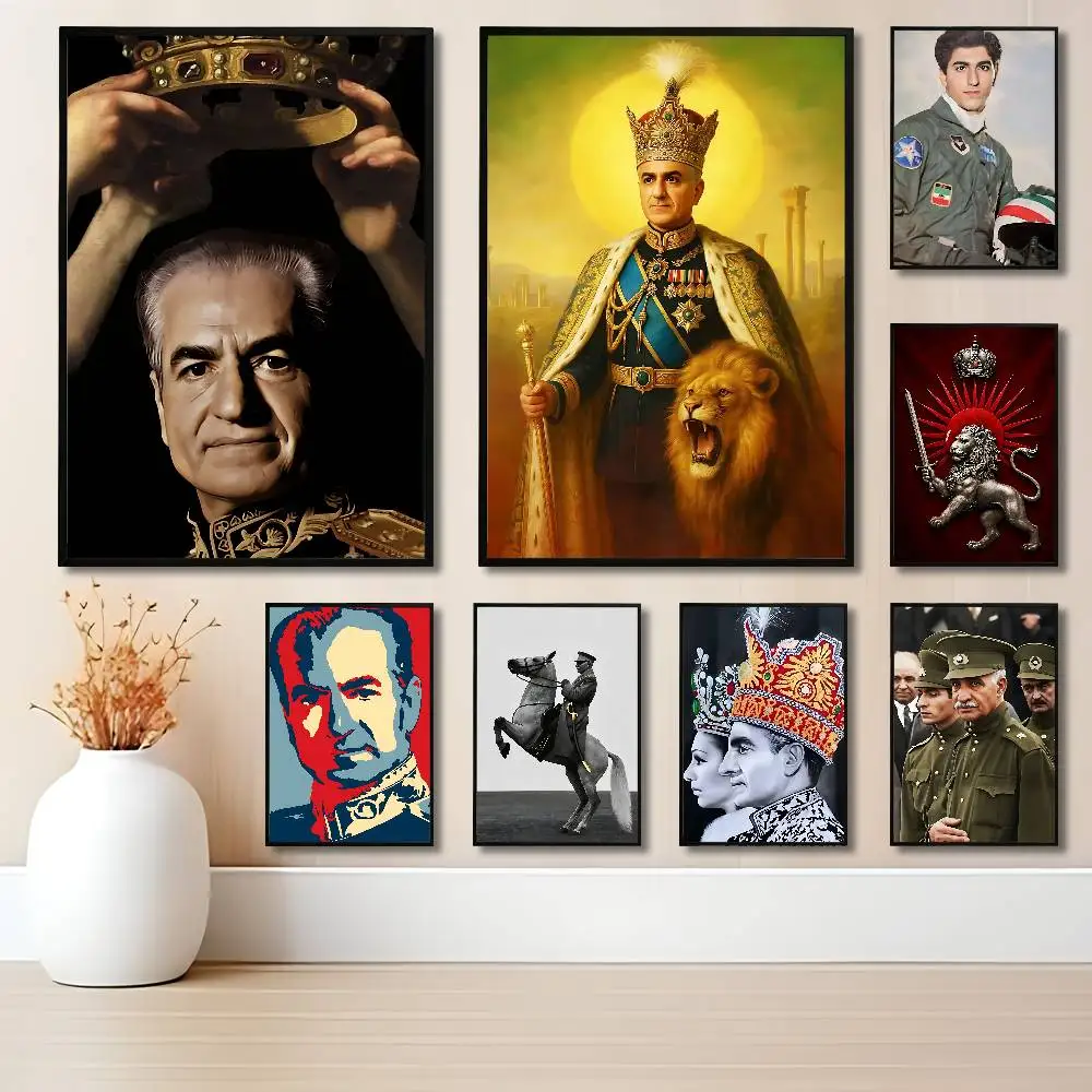 

King Mohammad Reza Shah Pahlavi Iran Club Bar Paper Vintage Poster Wall Art Painting Bedroom Study Stickers