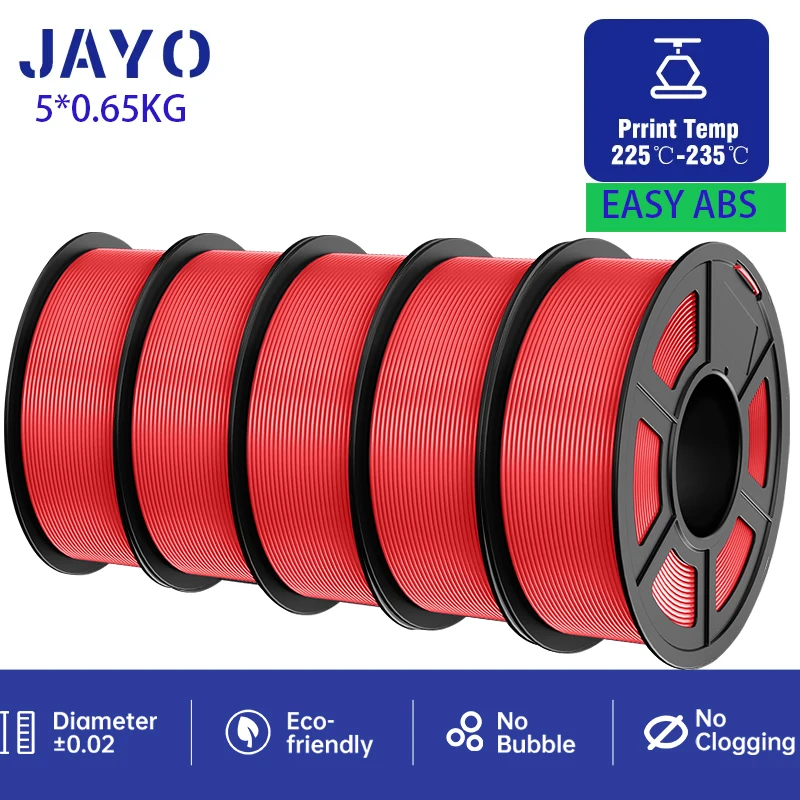 JAYO Easy ABS 3D Printer Filament 1KG/Rolls 5 Rolls 1.75mm Filament Environmental Material For 3D Pen & Printers DIY Gift