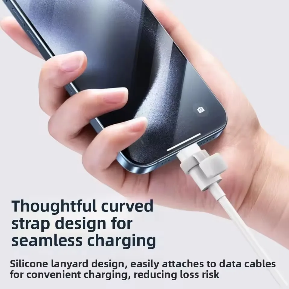 Data Cable Dust Plug Type C Micro USB Cables Anti Lost Charging Port Dust Stopper Dustproof Protective Cord Cap for IPhone Mi view 2