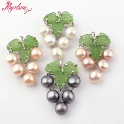 8mm Round Freshwater Pearl Grape Elegant Necklace Charm Pendant 25x30mm Exquisite Jewelry for Women Party Anniversary Gift