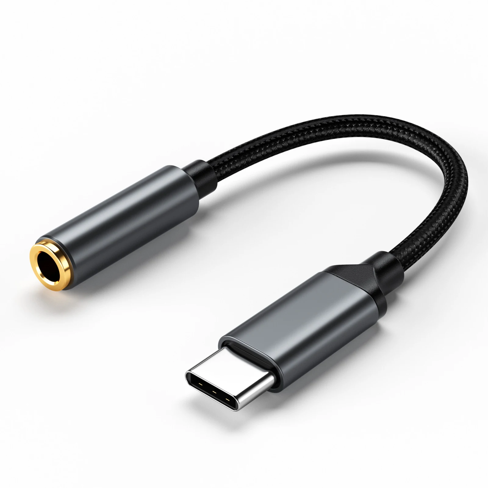 

USB C to 3.5mm Audio Adapter, Male to Female Nylon Cable for iPhone16/15 Series, Galaxy S24/23/22/21/20 and More Type C Devices.