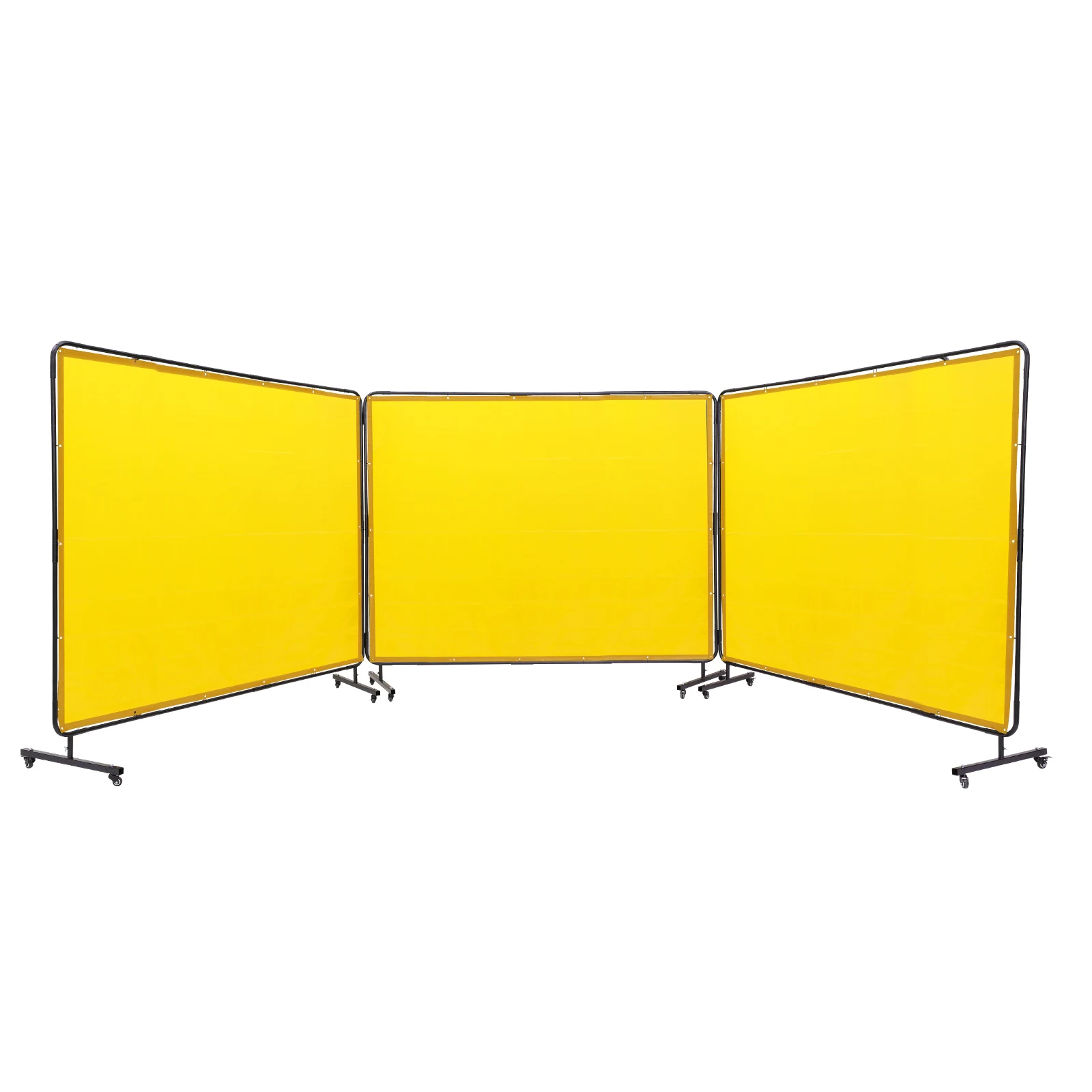 VEVOR Welding Screen 3 Panel Welding Curtain Screens Flame-Resistant Vinyl Welding Protection Screen Moveable for Welding