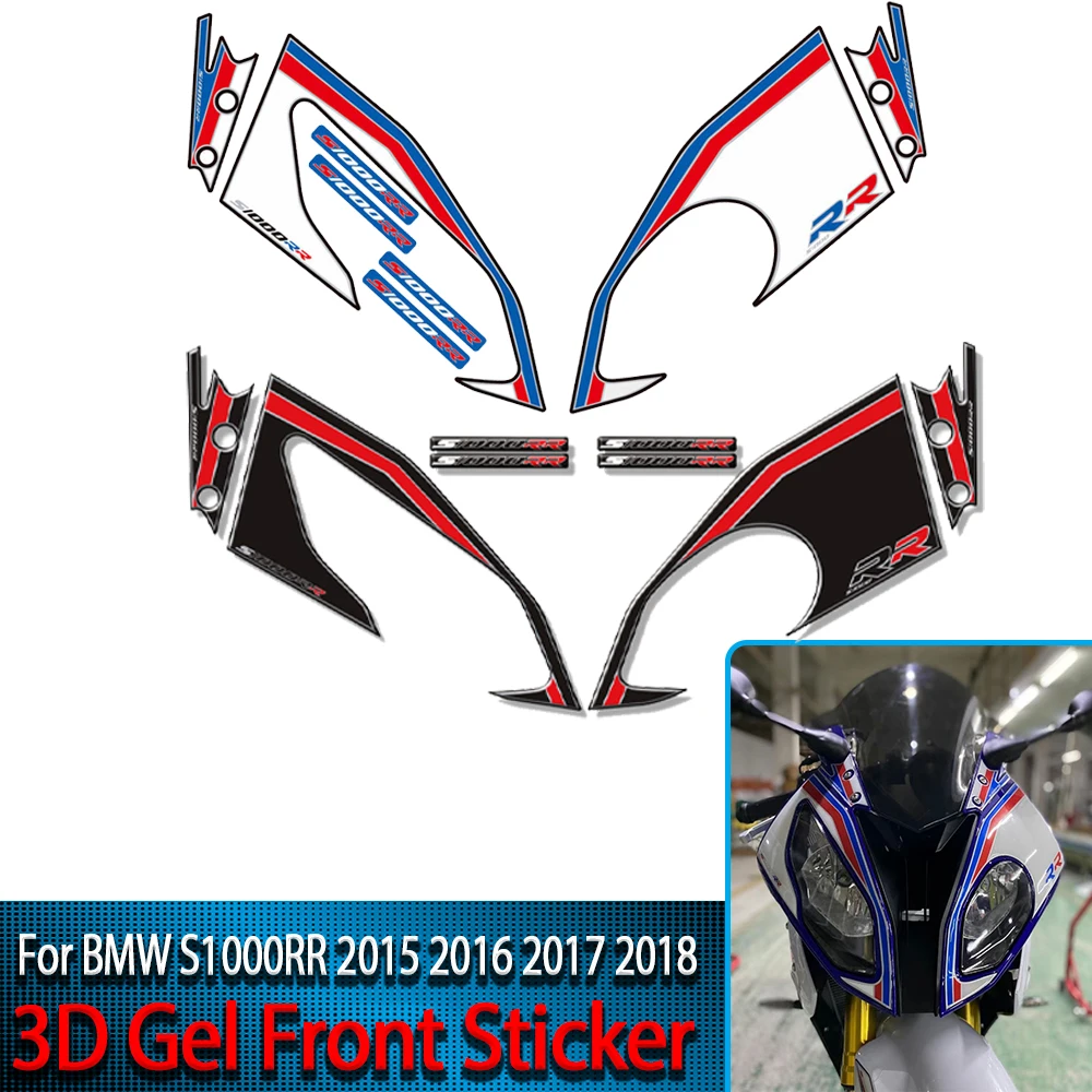 3D Gel Motorcycle Front Fairing Sticker Protector S1000RR sticker Board Moto Engine Vehicle decals For BMW S1000RR 2015-2018