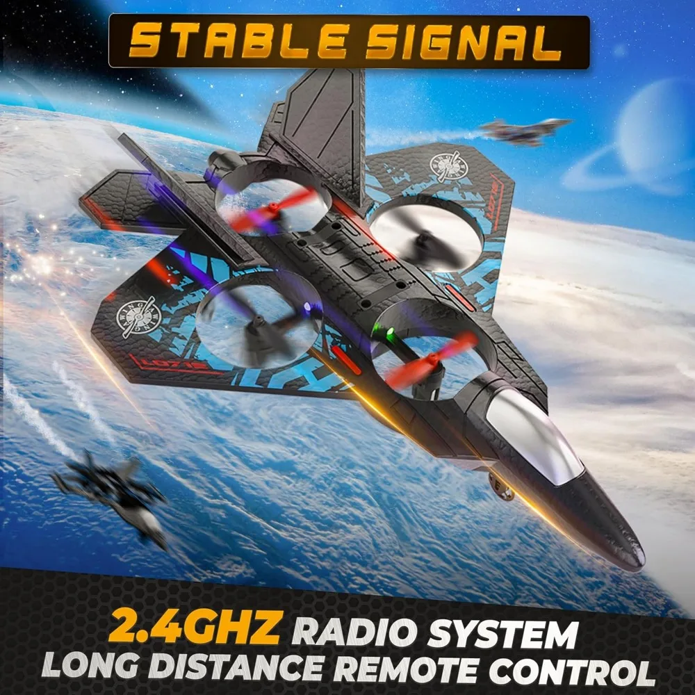 Pesawat Remote Control 2.4GHz untuk Anak-Anak - Helikopter RC dengan 360 °   Flips dan Navigasi Berwarna-warni