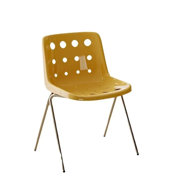 Cheese Chair Plastic Simple Medieval Dining Chair Cream Wind Backrest