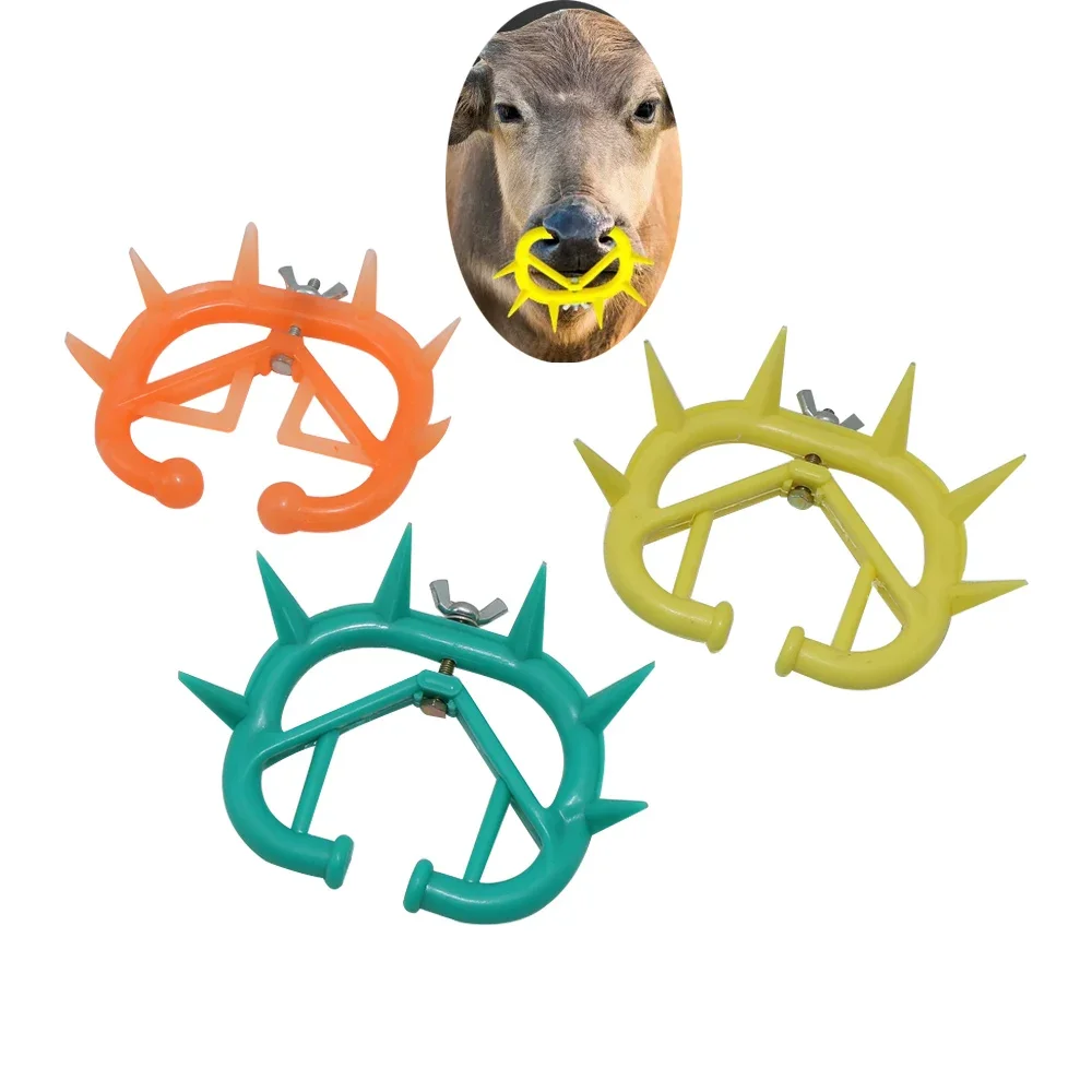 Anillos de plástico duraderos para ganado, Weaner de vacas, Kit de parada de ordeño antisucción, Weaner de pantorrillas, anillo para la nariz, productos agrícolas, espinas de vaca, 10 Uds.