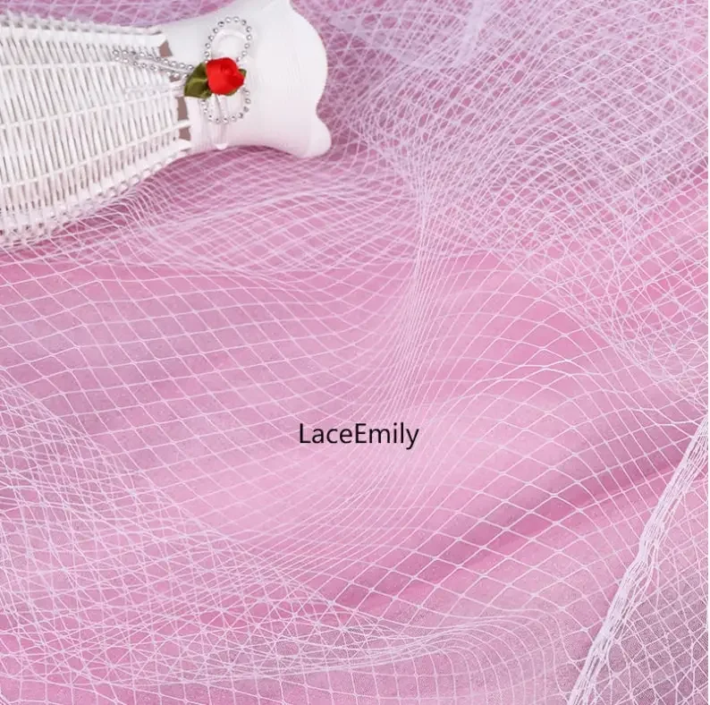 Black white stiff plaid tulle fabric Butterfly Rhombus mesh hard tulle For Girl Dress Wedding Dress Bridal Veil Wedding