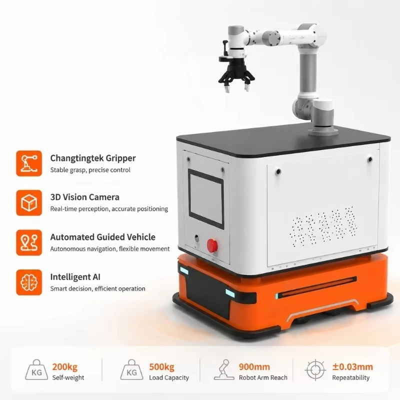 Automatic Mobile AGV Robot Collaborative Manipulator with 500kg Payload and 6 Degrees of Freedom for Factory Transportation