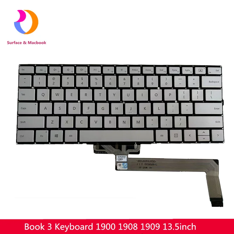 Original  For Microsoft Surface Book 3 US Keyboard 1900 1908 1907