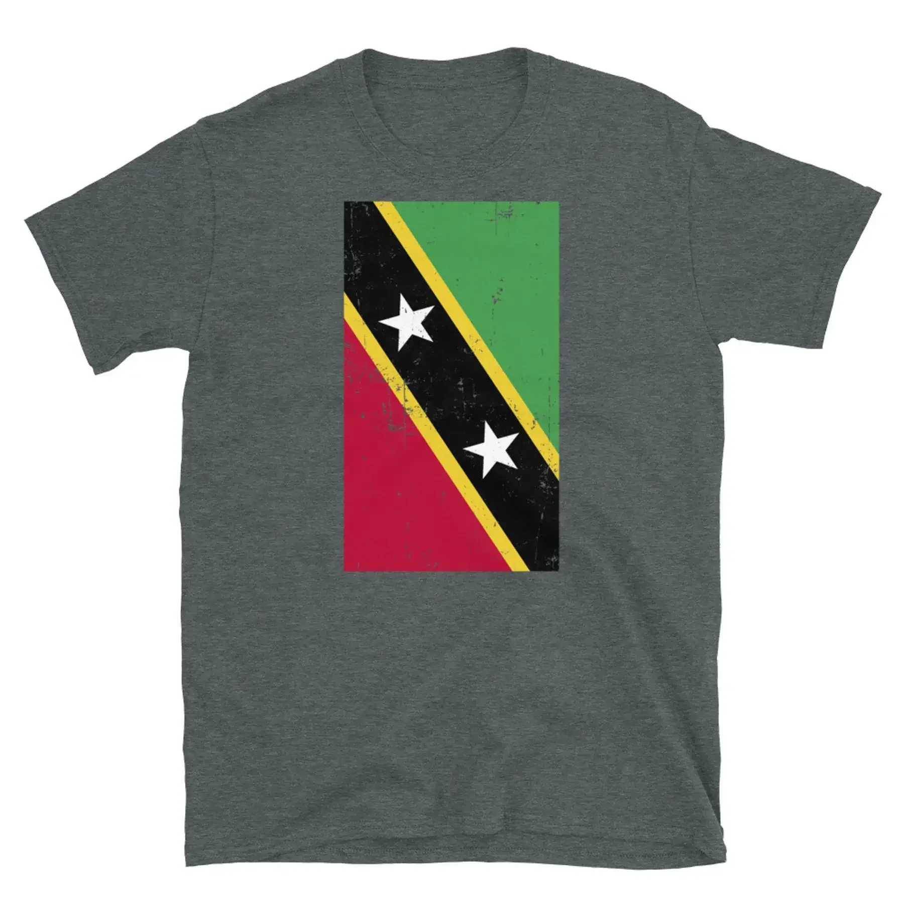 Saint Kitts Caribbean Basseterre Distressed Flag Short Sleeve Unisex T Shirt