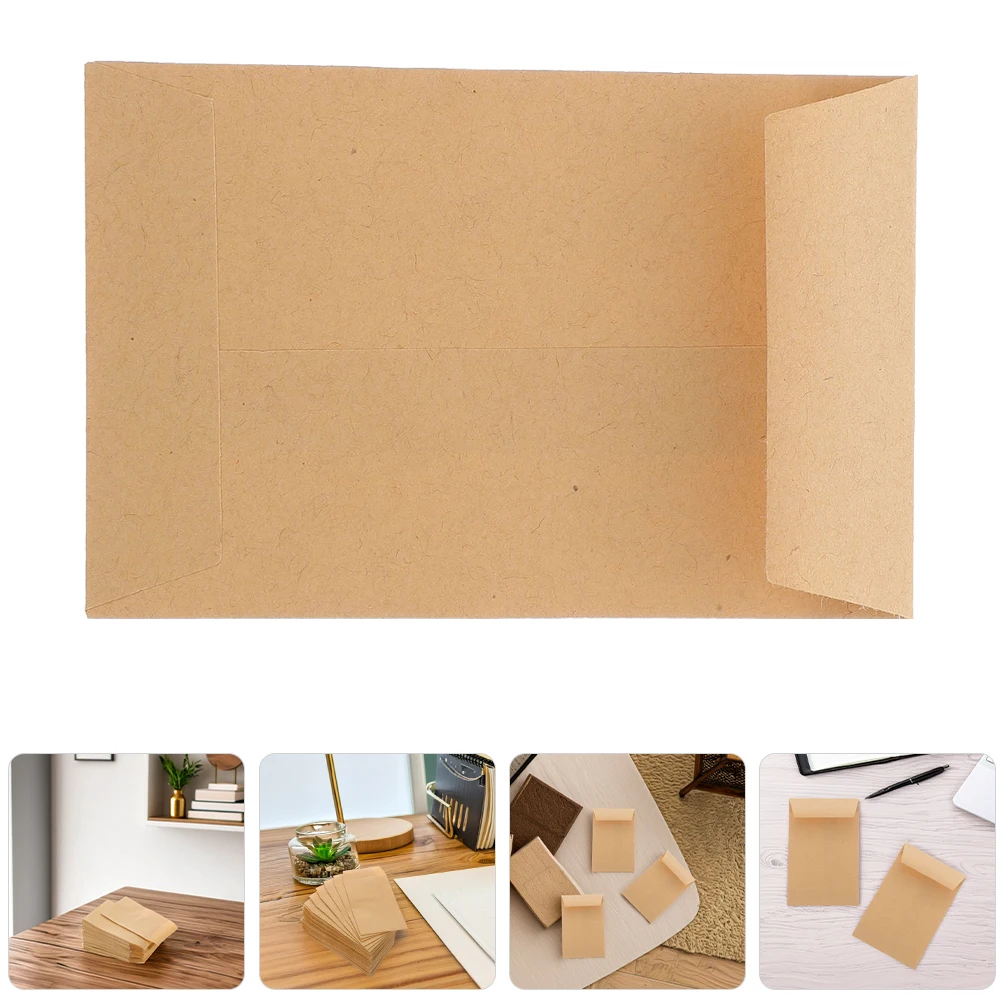 

50pcs Seed Envelopes 3 54 x 2 36 Inch Kraft Paper Self Sealing Adhesive Liners for Cash Coins Small Objects Storage Home Office