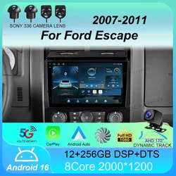 Android16 Car Radio For Ford Escape 2007 2008 2009 2010 2011 2012 Navigation GPS Multimedia Video Player Stereo wireless Carplay