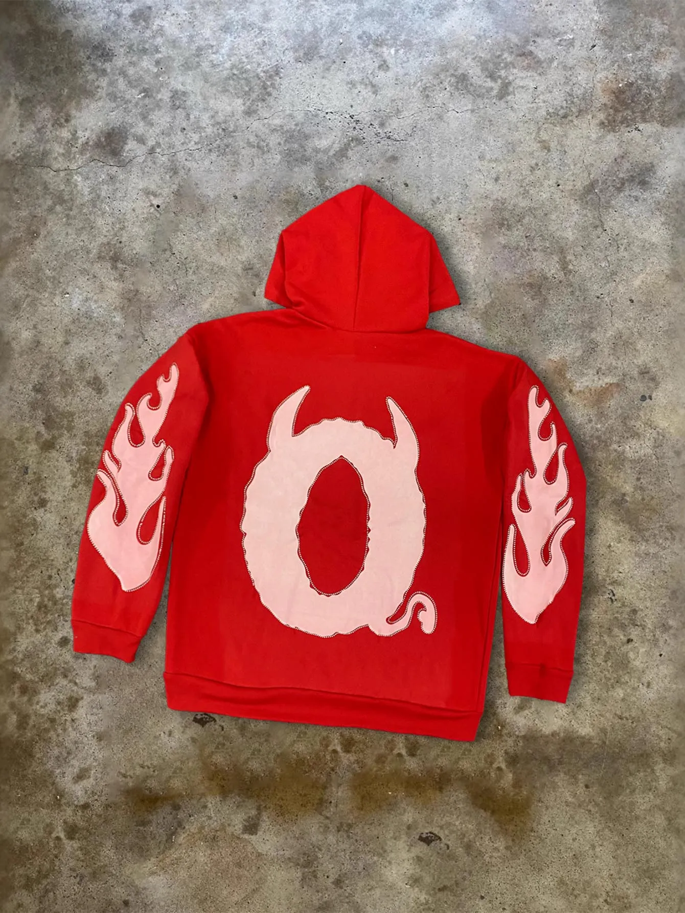 Y2K Devil Print Hoodie Europese Amerikaanse Streetwear Trendy Pullover Sweatshirt met lange mouwen