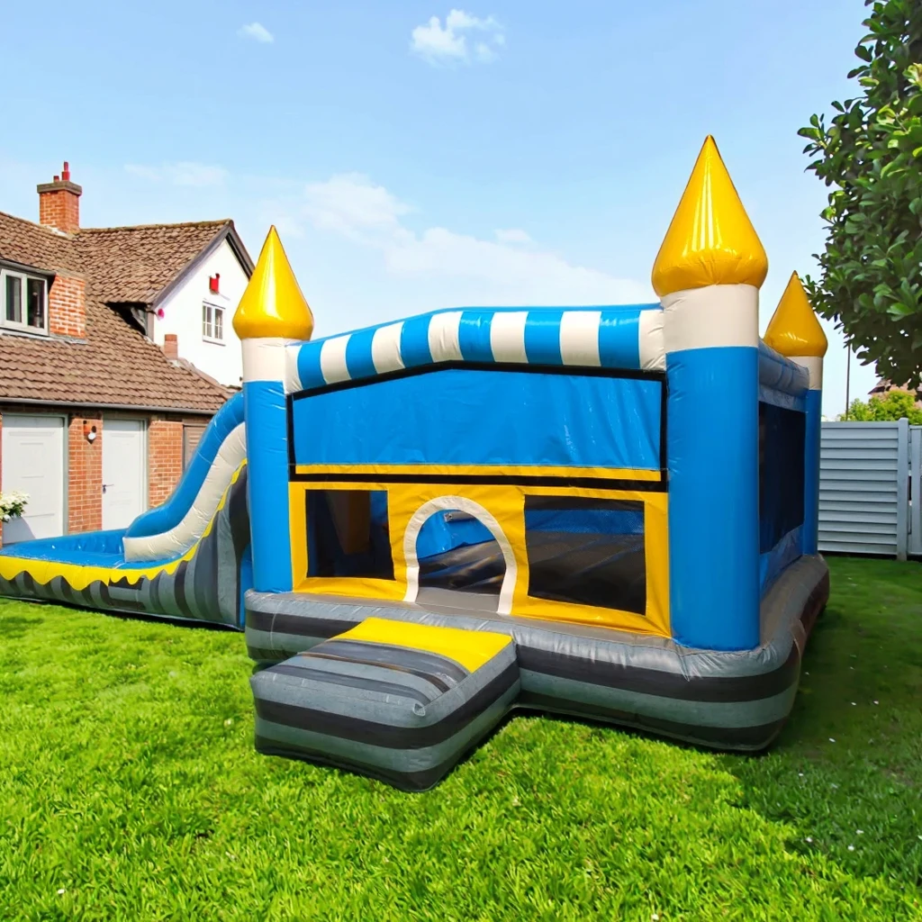 Hot-Selling Blue Inflatable Ca - đánh giá và giá Water Slide Inflatable