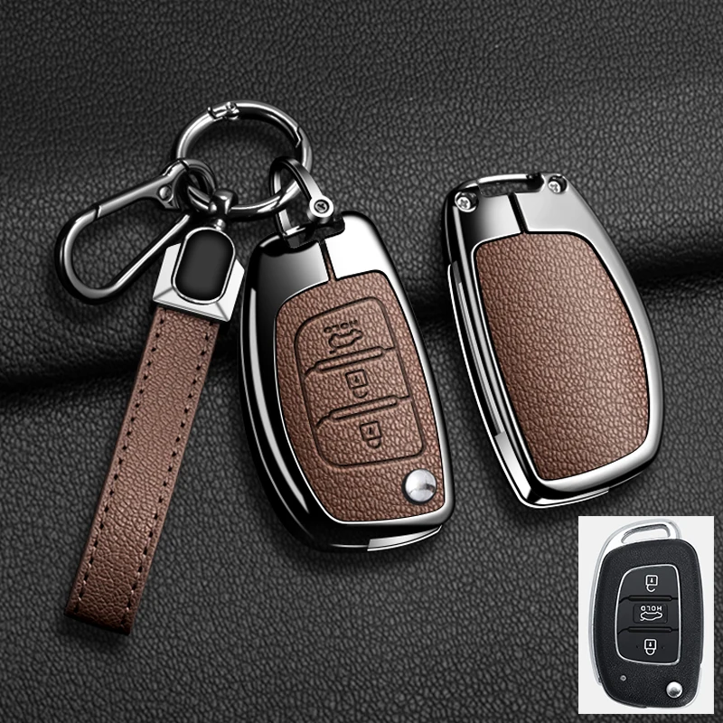 Capa Protetora para Chave Remota de Carro com Chaveiro para Hyundai Sonata 2015 Santa Fe 2013 GLS Tucson I40 Ix45 Creta Acessório Interno
