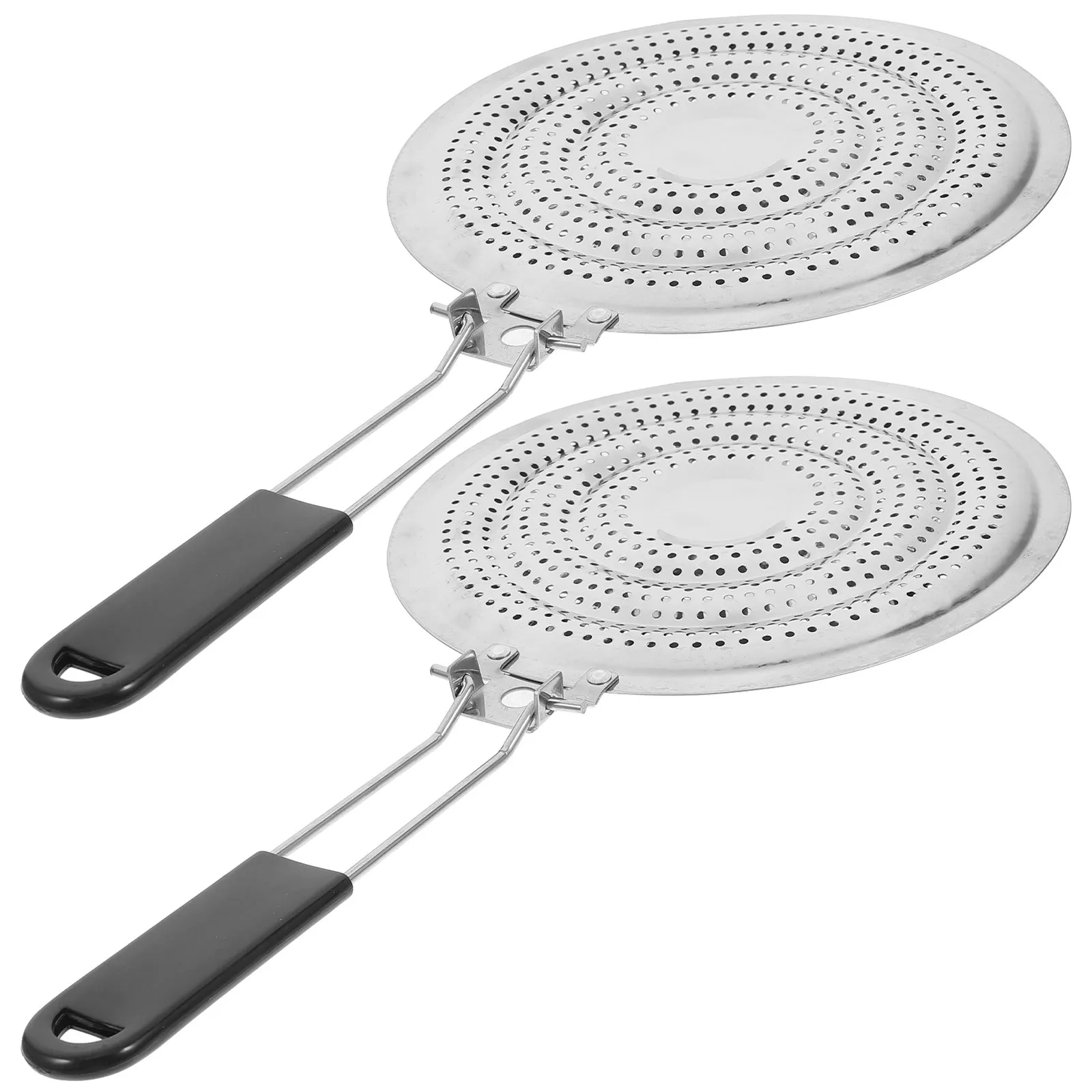 2Pcs Thickened Stainless Steel Heat Diffuser Double Layer Pot Stand Folding Handle Even Heat Gas Stove Simmer Plate Kitchen